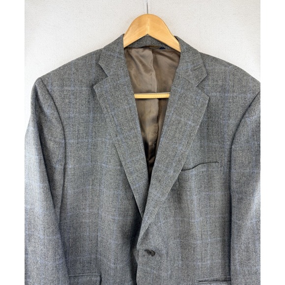 Brooks Brothers Other - Brooks Brothers 346 Mens Suit Coat 48R‎ Gray Glen Plaid 100% Wool, Sm Ink Stain